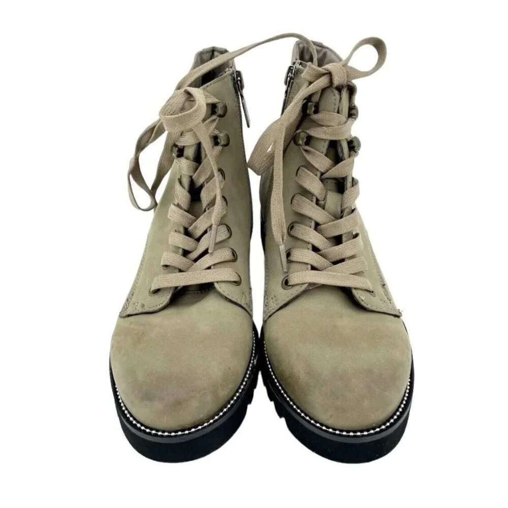 Blondo Boots Rachelle Waterproof Mushroom Nubuck Booties Lace up SZ 7 New